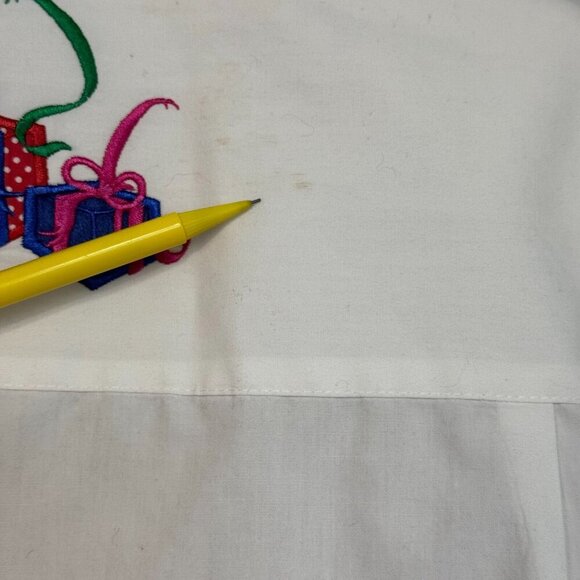 Karen Scott Holiday Scottie Presents Button Front Shirt White Size Petite Medium - Picture 14 of 16